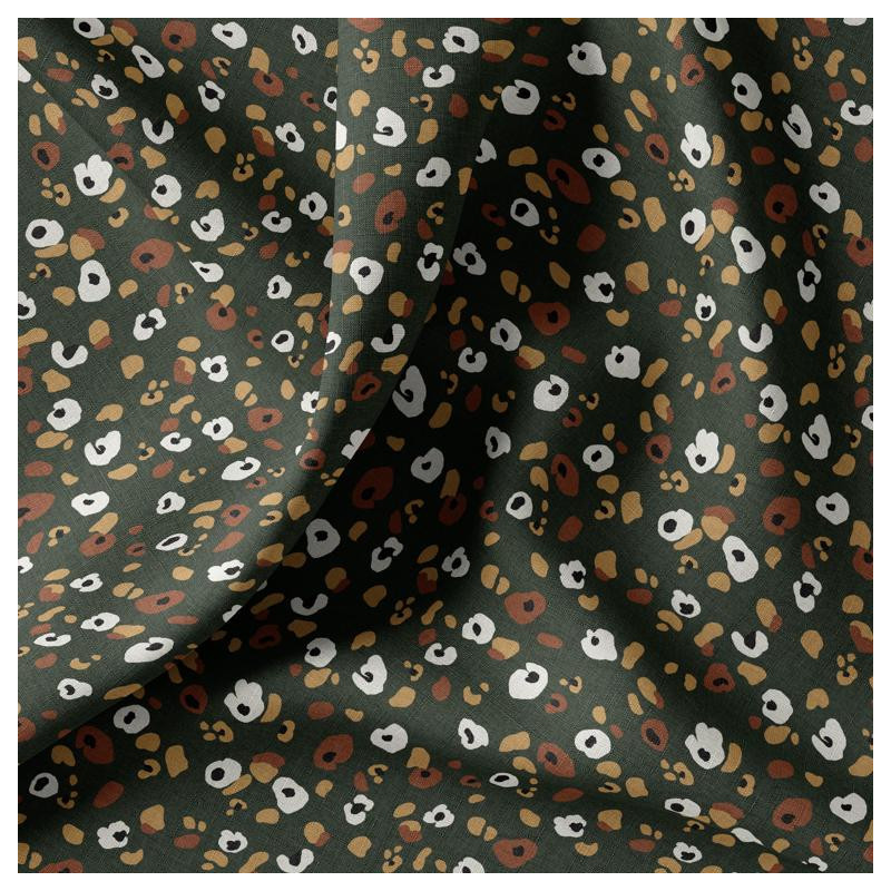 Printed Cotton LYAD Charcoal / Tawny